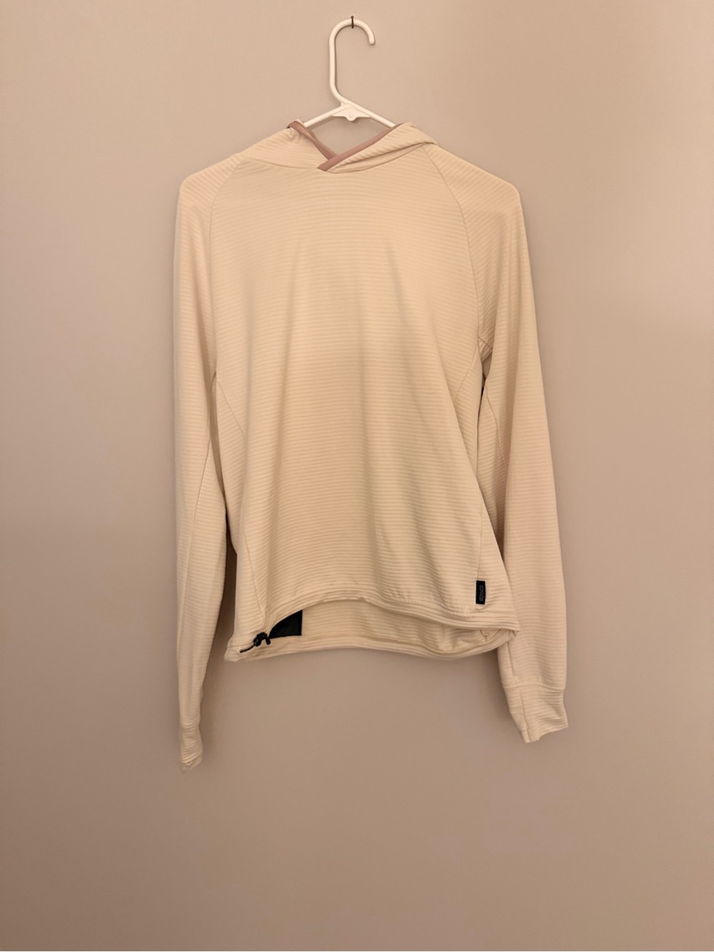 Light Cream Hooded Pullover Sweatshirt